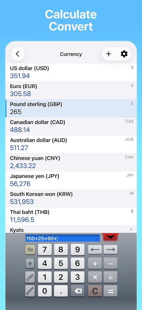Calculate and convert